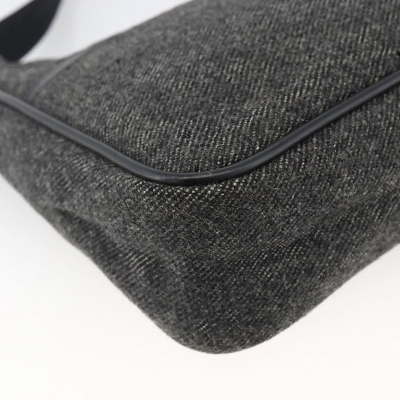 PRADA Hand Pouch Wool Gray Auth LNZ343