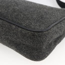 PRADA Hand Pouch Wool Gray Auth LNZ343-13
