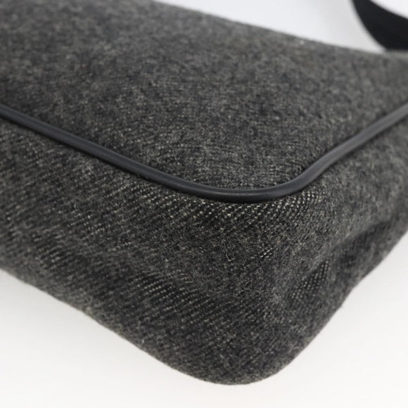 PRADA Hand Pouch Wool Gray Auth LNZ343