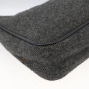 PRADA Hand Pouch Wool Gray Auth LNZ343-14