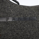 PRADA Hand Pouch Wool Gray Auth LNZ343-15
