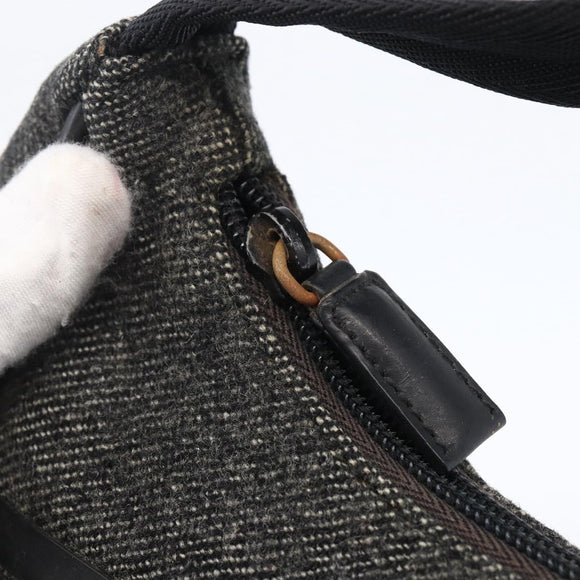PRADA Hand Pouch Wool Gray Auth LNZ343