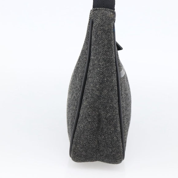 PRADA Hand Pouch Wool Gray Auth LNZ343
