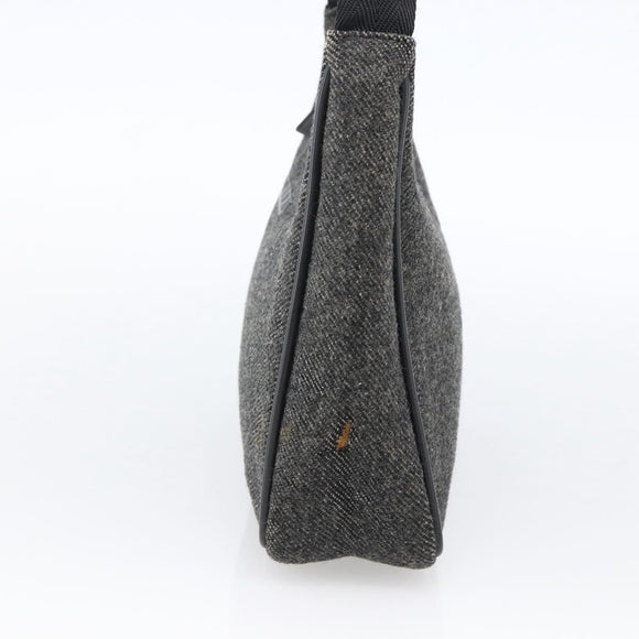 PRADA Hand Pouch Wool Gray Auth LNZ343