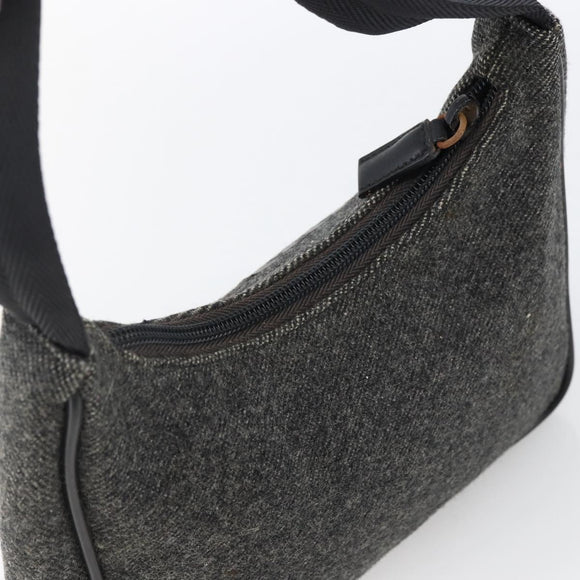 PRADA Hand Pouch Wool Gray Auth LNZ343