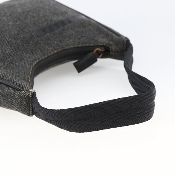 PRADA Hand Pouch Wool Gray Auth LNZ343
