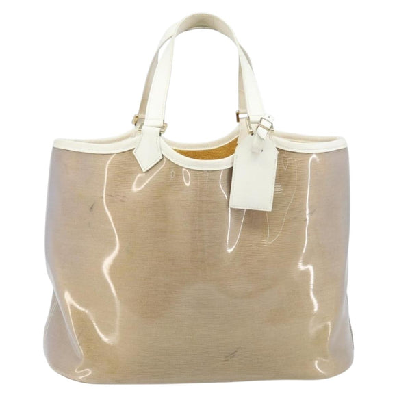 LOUIS VUITTON Epi Plage Lagoon Bay Tote Bag White Clear M92151 LV Auth LNZ349
