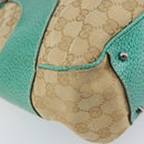 GUCCI GG Canvas Hand Bag Beige Silver 113011 Auth LNZ350-11
