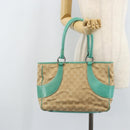 GUCCI GG Canvas Hand Bag Beige Silver 113011 Auth LNZ350-22