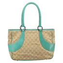 GUCCI GG Canvas Hand Bag Beige Silver 113011 Auth LNZ350-3