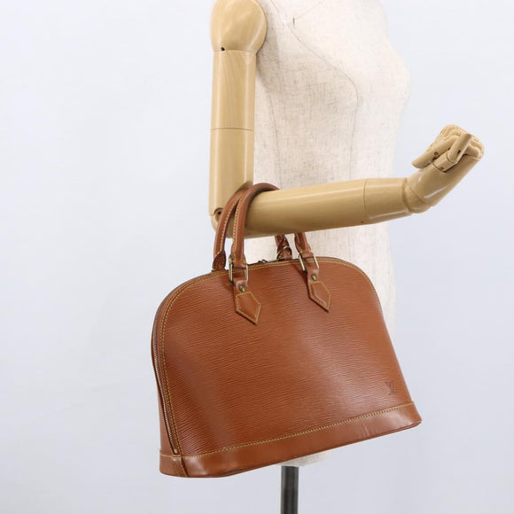 LOUIS VUITTON Epi Alma Handtas Bruin Zipangu Goud M52148 LV Auth LNZ351