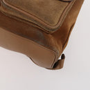 GUCCI Bamboo Backpack Suede Brown Gold 003 2058 0016 Auth LNZ352-12
