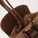 GUCCI Bamboo Backpack Suede Brown Gold 003 2058 0016 Auth LNZ352-17