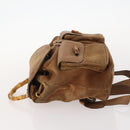 GUCCI Bamboo Backpack Suede Brown Gold 003 2058 0016 Auth LNZ352-5