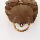 GUCCI Bamboo Backpack Suede Brown Gold 003 2058 0016 Auth LNZ352-6