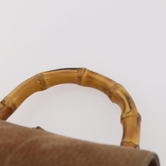 GUCCI Bamboo Backpack Suede Brown Gold 003 2058 0016 Auth LNZ352
