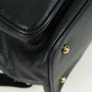 TIFFANY&Co. Backpack Leather Black Gold Auth LNZ354V-16