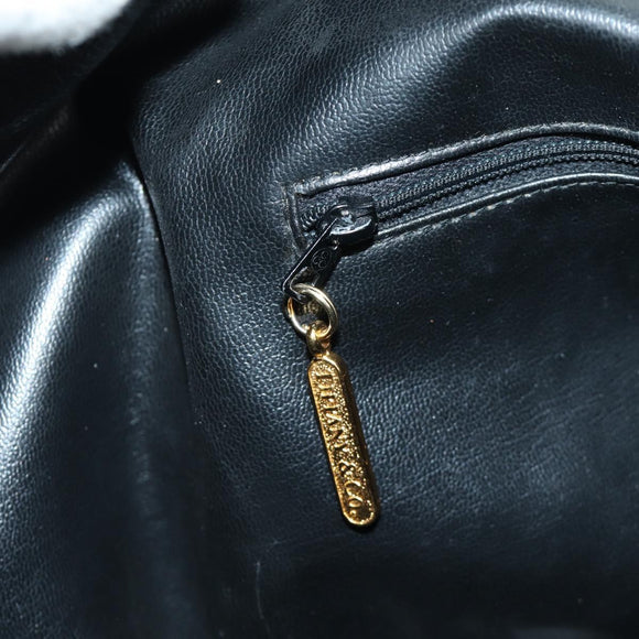 TIFFANY&Co. Backpack Leather Black Gold Auth LNZ354V
