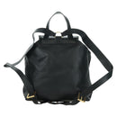 TIFFANY&Co. Backpack Leather Black Gold Auth LNZ354V-2