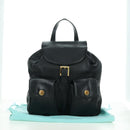 TIFFANY&Co. Backpack Leather Black Gold Auth LNZ354V-12