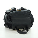 TIFFANY&Co. Backpack Leather Black Gold Auth LNZ354V-6