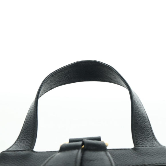 TIFFANY&Co. Backpack Leather Black Gold Auth LNZ354V