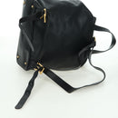 TIFFANY&Co. Backpack Leather Black Gold Auth LNZ354V-8