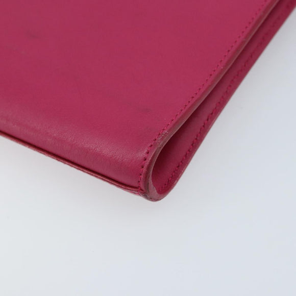 SAINT LAURENT Y Line Clutch Bag Leather Pink Gold 311213 Auth LNZ355