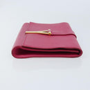 SAINT LAURENT Y Line Clutch Bag Leather Pink Gold 311213 Auth LNZ355-3
