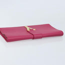 SAINT LAURENT Y Line Clutch Bag Leather Pink Gold 311213 Auth LNZ355-5