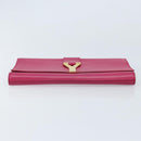 SAINT LAURENT Y Line Clutch Bag Leather Pink Gold 311213 Auth LNZ355-6