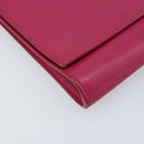 SAINT LAURENT Y Line Clutch Bag Leather Pink Gold 311213 Auth LNZ355-14