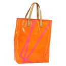 LOUIS VUITTON Monogram Vernis Fluo Reade MM Bag Orange Pink M91902 Auth LNZ356-1