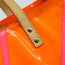 LOUIS VUITTON Monogram Vernis Fluo Reade MM Bag Orange Pink M91902 Auth LNZ356-18
