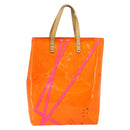 LOUIS VUITTON Monogram Vernis Fluo Reade MM Bag Orange Pink M91902 Auth LNZ356-13