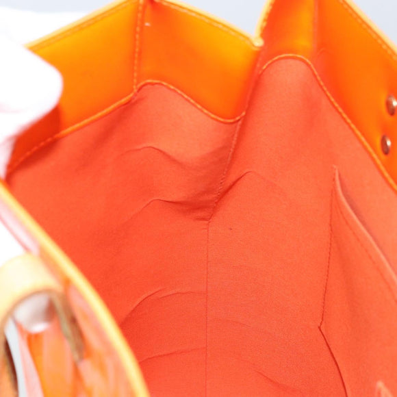 LOUIS VUITTON Monogram Vernis Fluo Reade MM Bag Orange Pink M91902 Auth LNZ356