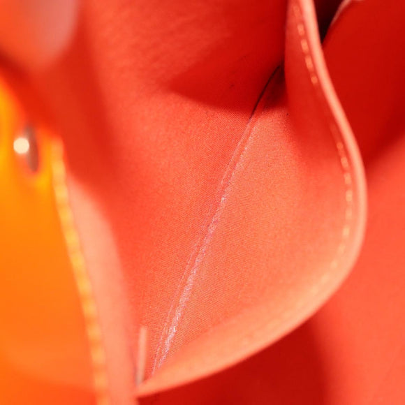 LOUIS VUITTON Monogram Vernis Fluo Reade MM Bag Orange Pink M91902 Auth LNZ356