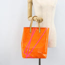 LOUIS VUITTON Monogram Vernis Fluo Reade MM Bag Orange Pink M91902 Auth LNZ356-23