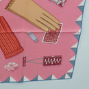 HERMES Carre 90 Scarf ""L'Heure des Gants"" Silk Pink Auth LNZ365SAM-10