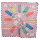 HERMES Carre 90 Scarf ""L'Heure des Gants"" Silk Pink Auth LNZ365SAM-13