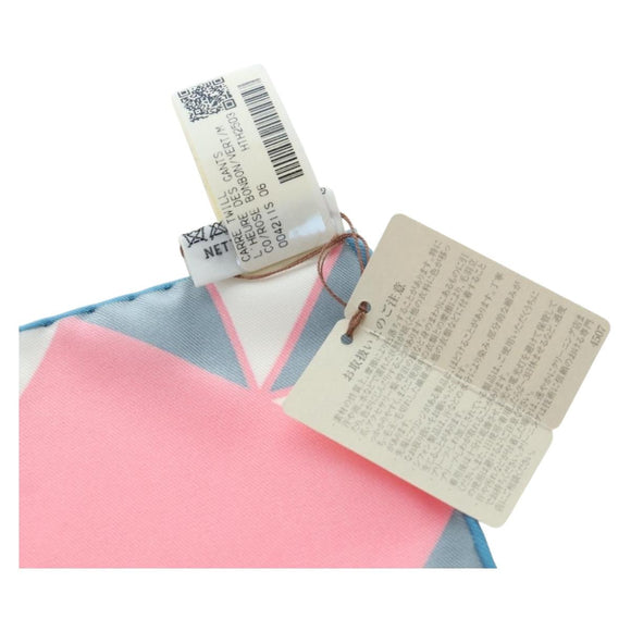 HERMES Carre 90 Scarf ""L'Heure des Gants"" Silk Pink Auth LNZ365SAM