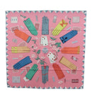 HERMES Carre 90 Scarf ""L'Heure des Gants"" Silk Pink Auth LNZ365SAM-1