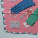 HERMES Carre 90 Scarf ""L'Heure des Gants"" Silk Pink Auth LNZ365SAM-8