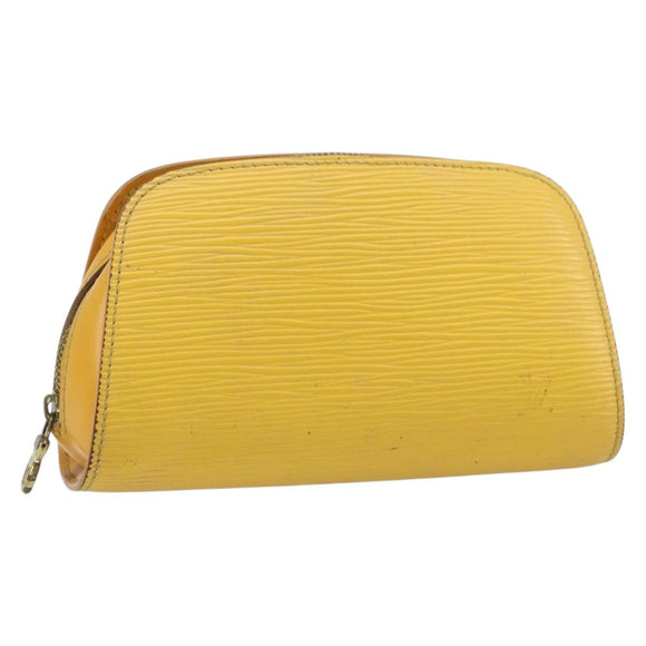 LOUIS VUITTON Epi Dauphine PM Pouch Yellow M48449 LV Auth LNZ367