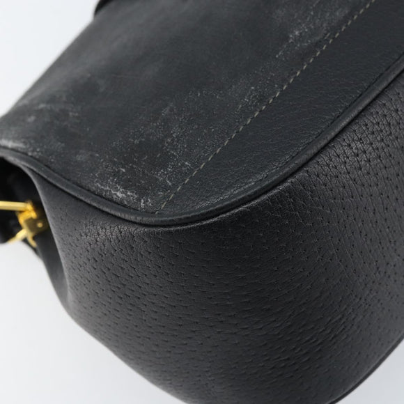 GUCCI GG Supreme Web Sherry Line Bag PVC Black Gold 116 02 076 Auth LNZ368