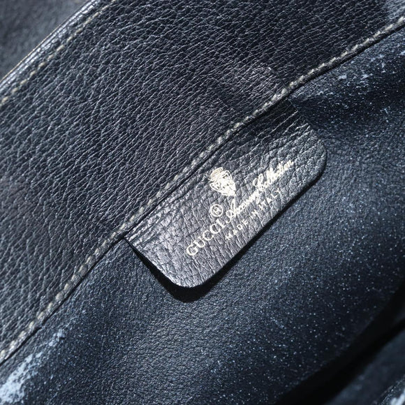 GUCCI GG Supreme Web Sherry Line Bag PVC Black Gold 116 02 076 Auth LNZ368