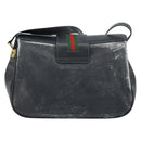 GUCCI GG Supreme Web Sherry Line Bag PVC Black Gold 116 02 076 Auth LNZ368-2