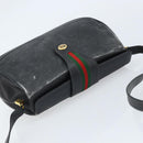 GUCCI GG Supreme Web Sherry Line Bag PVC Black Gold 116 02 076 Auth LNZ368-6
