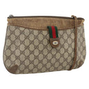 GUCCI GG Supreme Web Sherry Line Bag PVC Beige Gold 904 02 026 Auth LNZ369-1