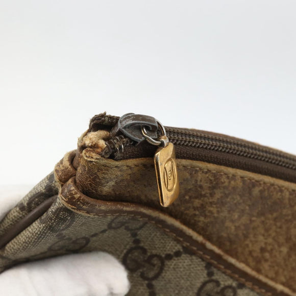 GUCCI GG Supreme Web Sherry Line Bag PVC Beige Gold 904 02 026 Auth LNZ369